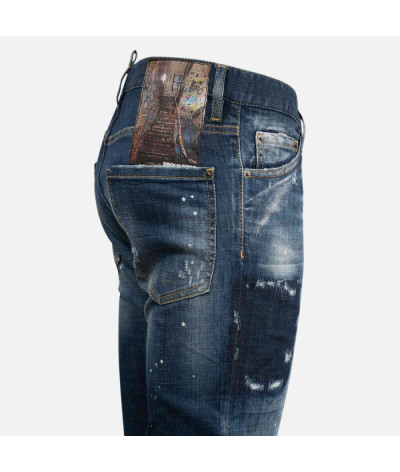 S74LB1048 470
  Dsquared2
  Bleu
  Jeans , Cool Guy
 Tissu principal: 98% Cotton, 2% Elastanne
. Coupe : Regular .. Coupe :
