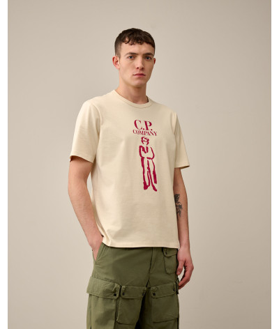 16CMTS145A-006203W 402
  C.P. Company
   Beige
  T-Shirt
 Tissu principal: 100% Cotton
. Coupe : Regular .                . Coup