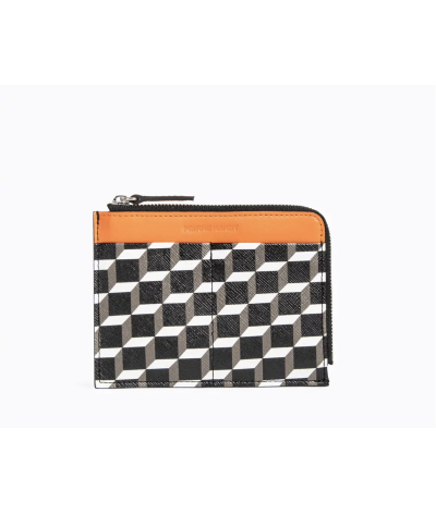 PM TW01Z ORANGE
  Pierre Hardy
  Orange
  Porte Carte
 Tissu principal: bande en cuir de veau ; fermeture zippée en métal argent