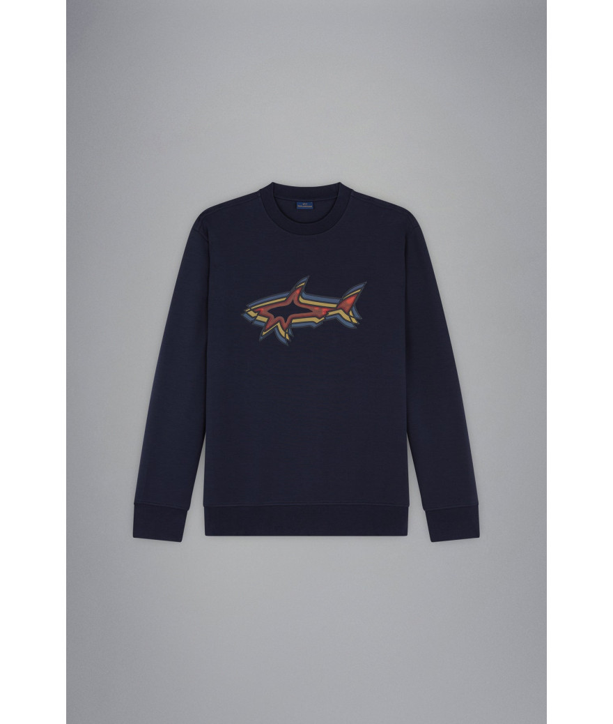 14311850-050
  Paul &amp; Shark
   Marine
  Sweat
  81% Cotton 14% Polyester 5% Elastane
. Coupe : regular                 
<p c