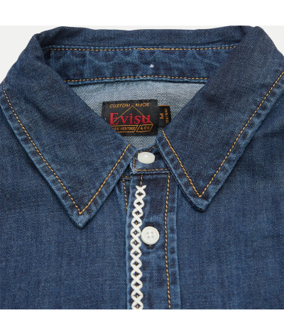 2EAHTM4DL1031-indigo denim
  Evisu
   Jeans Indigo
  Veste
  Tissu principal: 100% Cotton
. Coupe : regular
- Cet article taille